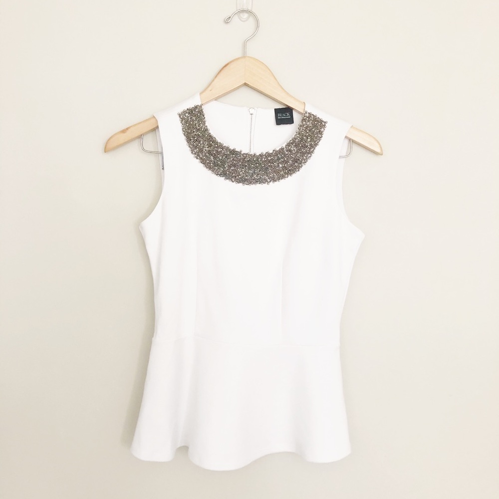 Saks Fifth Avenue white XS embellished top